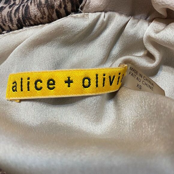 Alice + Olivia Dress Size Extra Small XS Womens "Kimber" Boho Silk Open Back - Picture 11 of 11